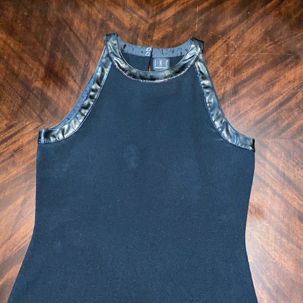 INC patent leather trim tank